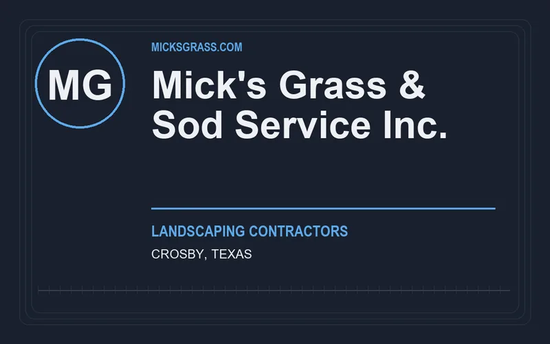 Mick's Grass & Sod Service Inc. in Crosby, Texas