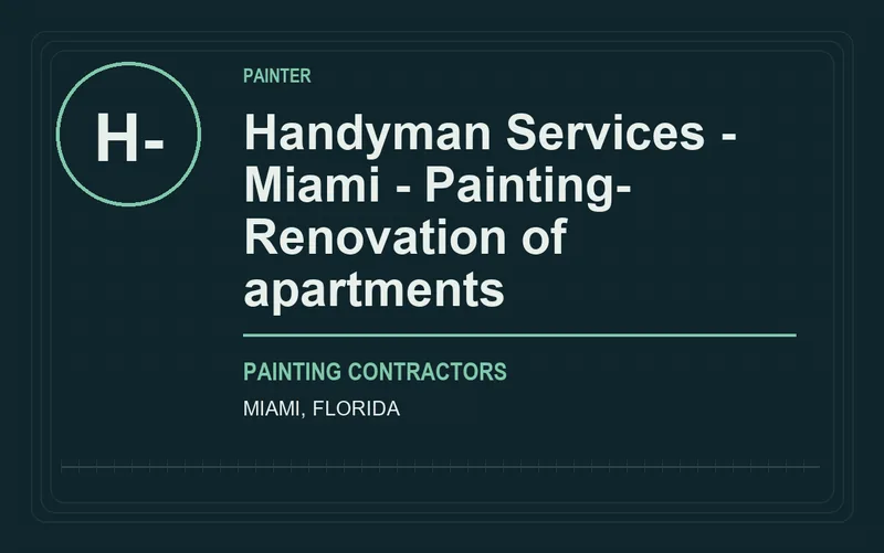Handyman Services - Miami - Painting- Renovation of apartments in Miami, Florida
