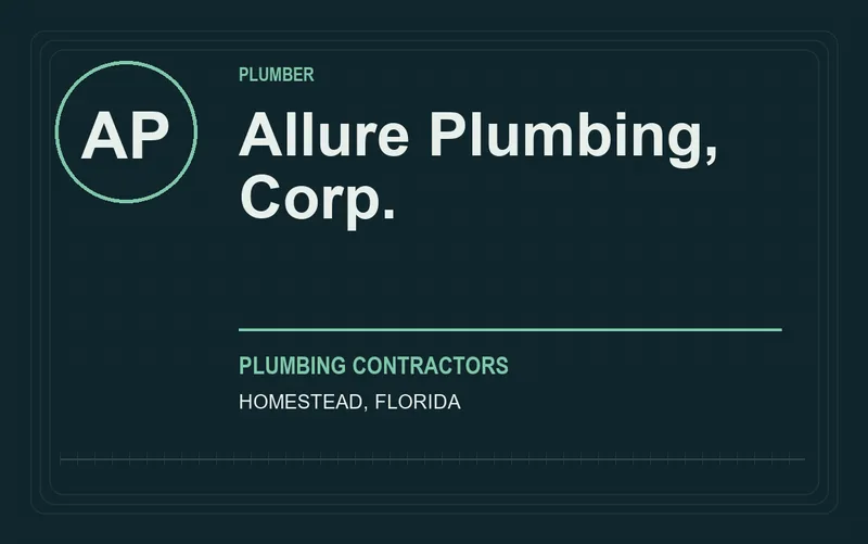 Allure Plumbing, Corp. in Homestead, Florida