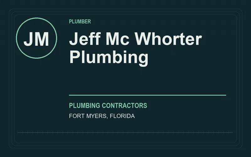 Jeff Mc Whorter Plumbing in Fort Myers, Florida