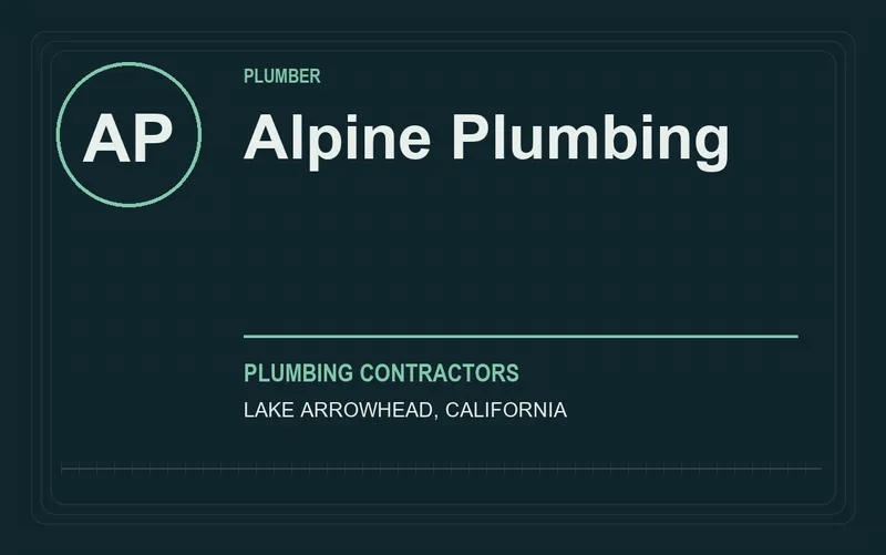 Alpine Plumbing in Lake Arrowhead, California