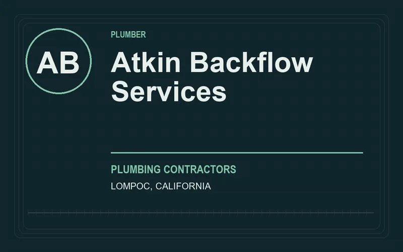 Atkin Backflow Services in Lompoc, California