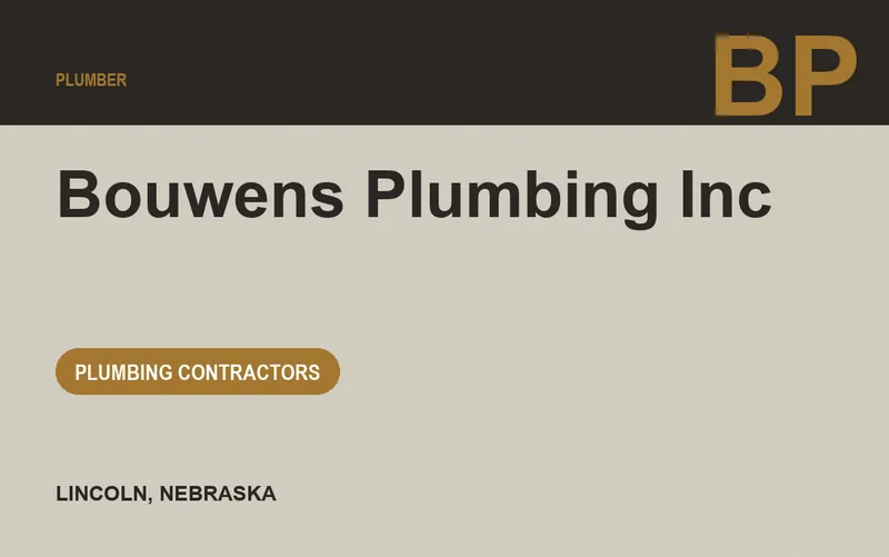 Bouwens Plumbing Inc in Lincoln, Nebraska