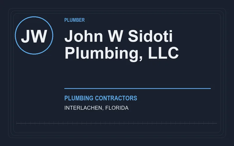 John W Sidoti Plumbing, LLC in Interlachen, Florida