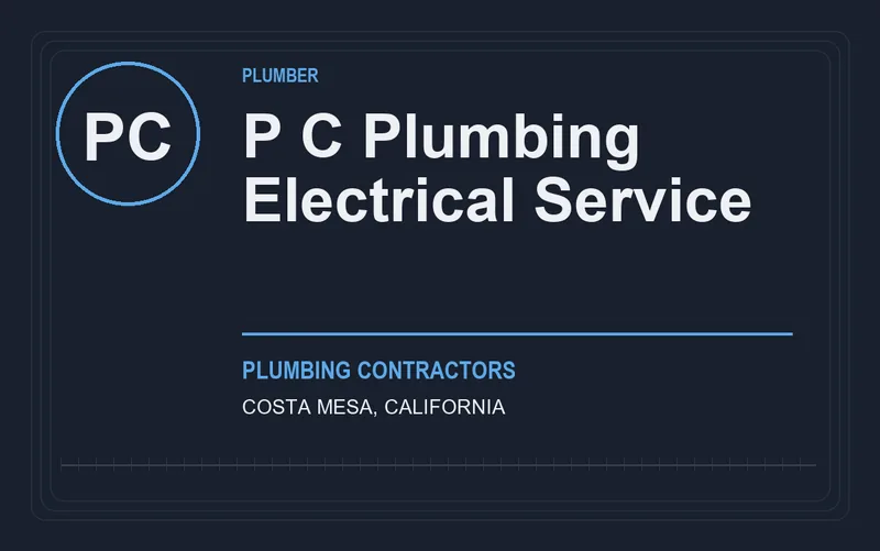 P C Plumbing Electrical Service in Costa Mesa, California