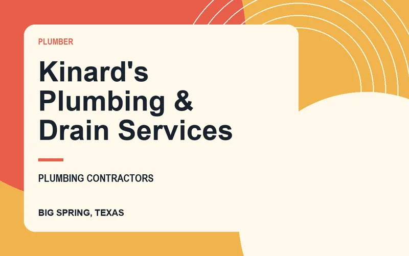 Kinard's Plumbing & Drain Services in Big Spring, Texas