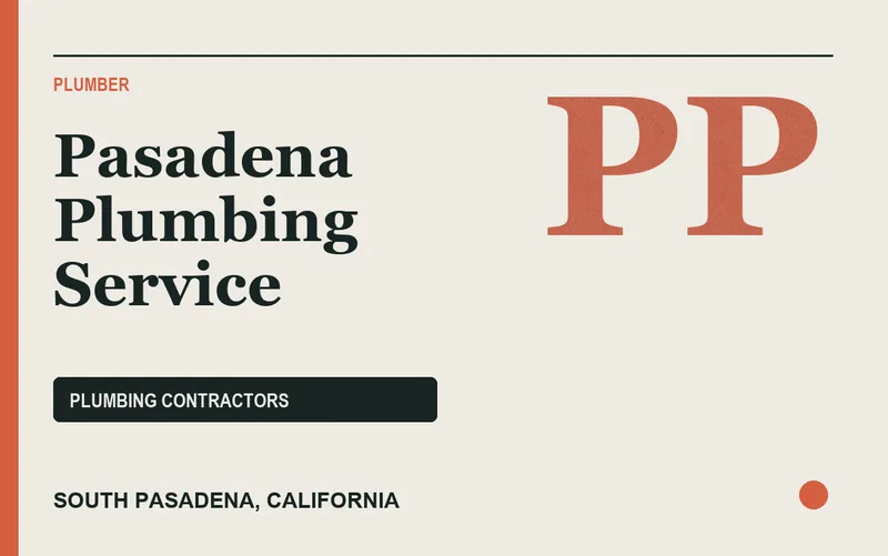 Pasadena Plumbing Service in South Pasadena, California