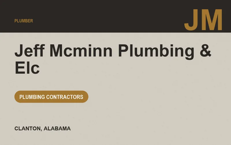Jeff Mcminn Plumbing & Elc in Clanton, Alabama