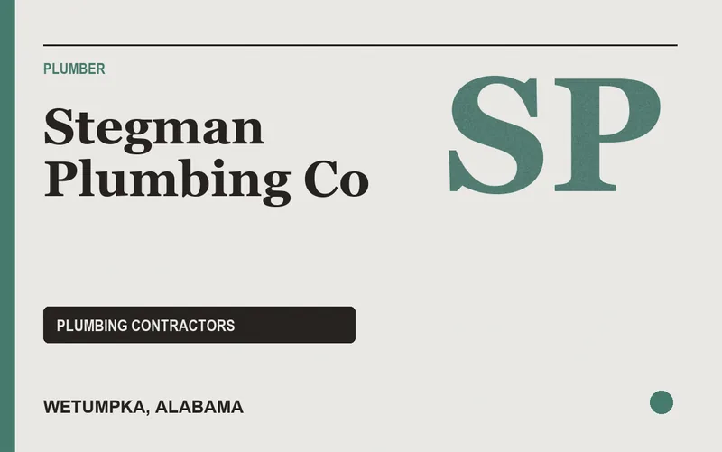 Stegman Plumbing Co in Wetumpka, Alabama