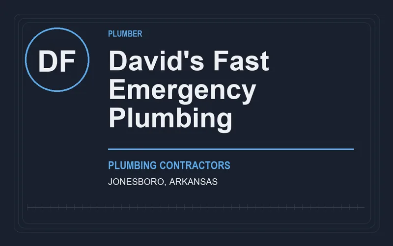 David's Fast Emergency Plumbing in Jonesboro, Arkansas