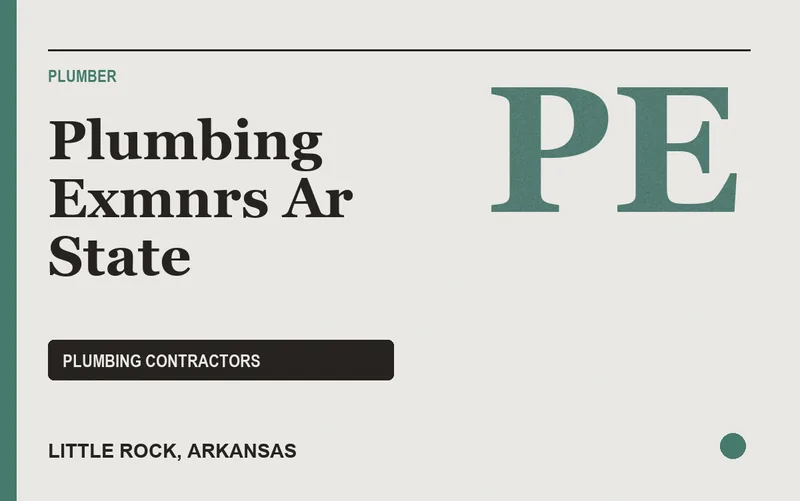 Plumbing Exmnrs Ar State in Little Rock, Arkansas