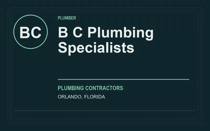 B C Plumbing Specialists in Orlando, Florida