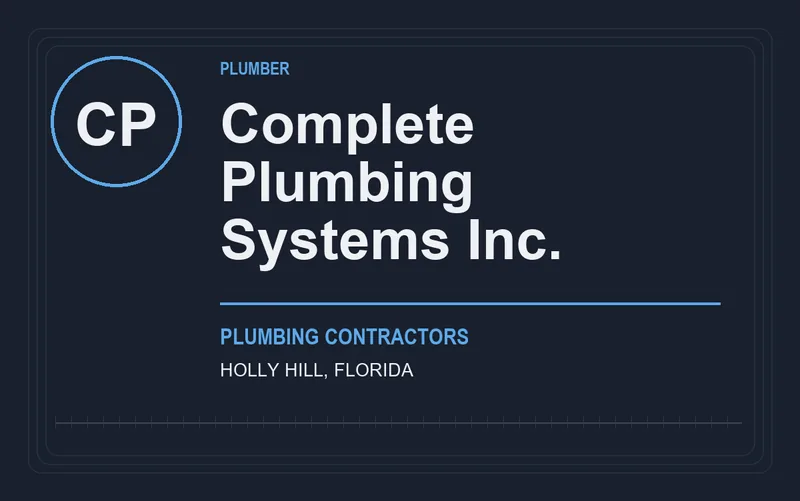 Complete Plumbing Systems Inc. in Holly Hill, Florida