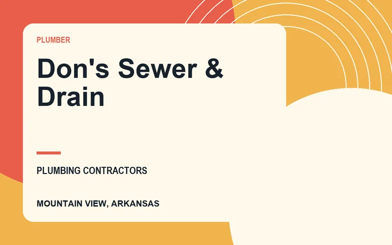 Don's Sewer & Drain in Mountain View, Arkansas