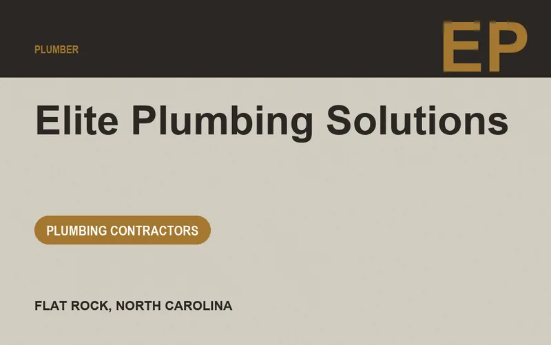Elite Plumbing Solutions in Flat Rock, North Carolina