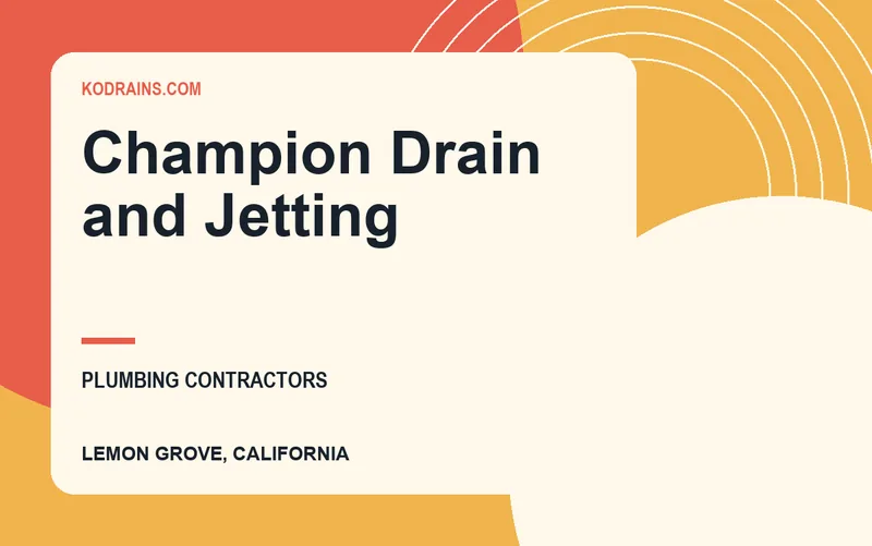 Champion Drain and Jetting in Lemon Grove, California