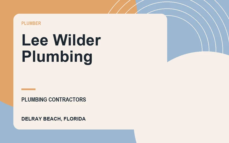 Lee Wilder Plumbing in Delray Beach, Florida