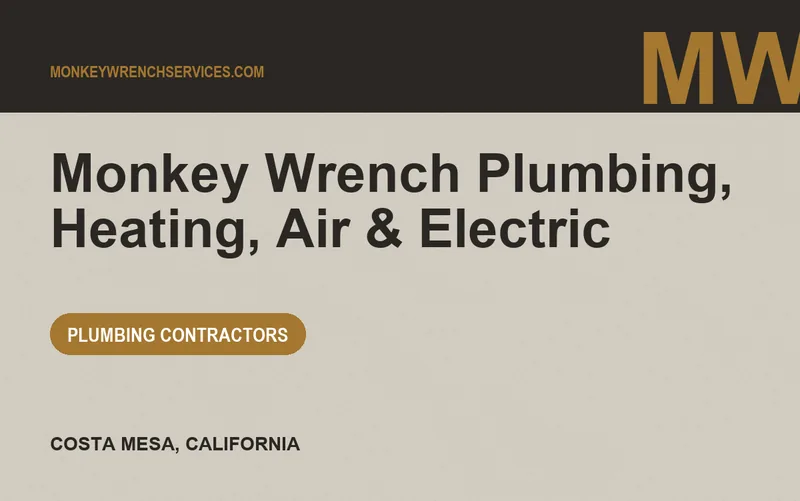 Monkey Wrench Plumbing, Heating, Air & Electric in Costa Mesa, California