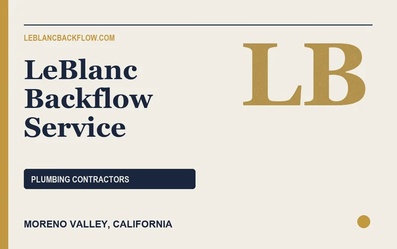LeBlanc Backflow Service in Moreno Valley, California