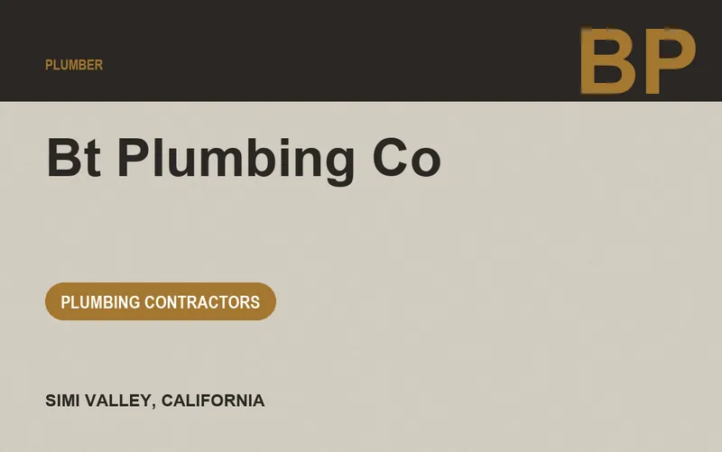 Bt Plumbing Co in Simi Valley, California