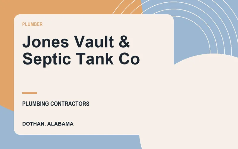 Jones Vault & Septic Tank Co in Dothan, Alabama