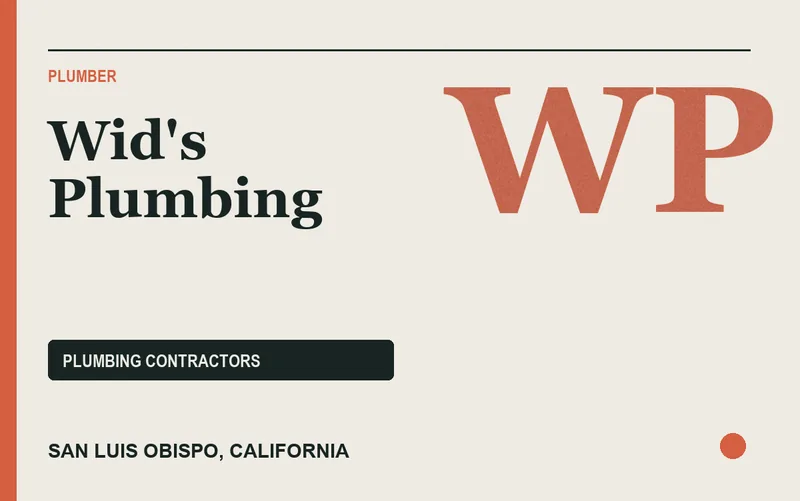 Wid's Plumbing in San Luis Obispo, California