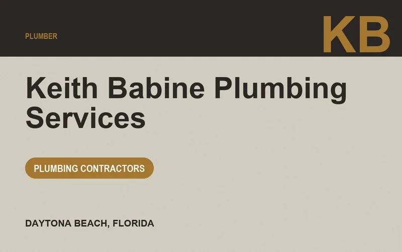Keith Babine Plumbing Services in Daytona Beach, Florida