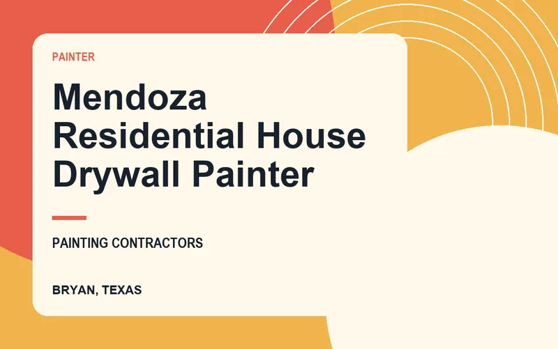 Mendoza Residential House Drywall Painter in Bryan, Texas