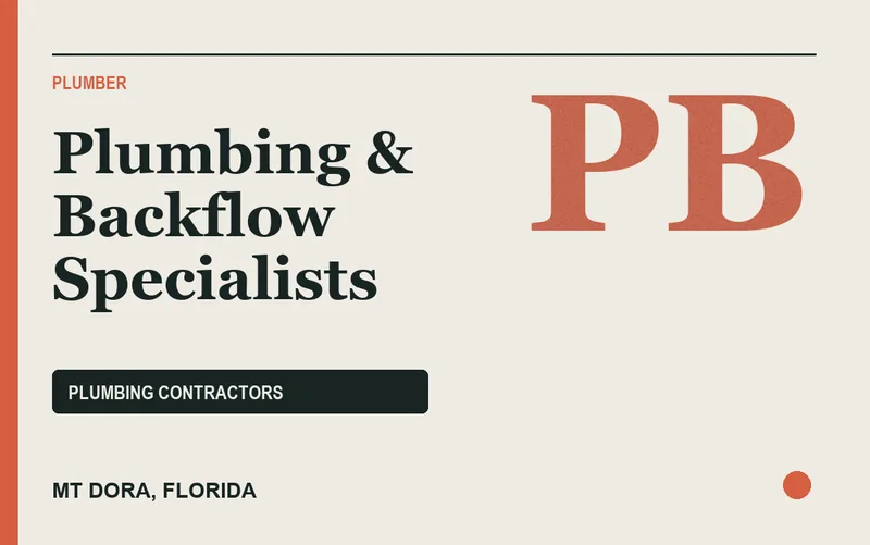 Plumbing & Backflow Specialists in Mt Dora, Florida