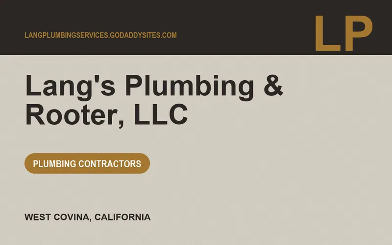 Lang's Plumbing & Rooter, LLC in West Covina, California