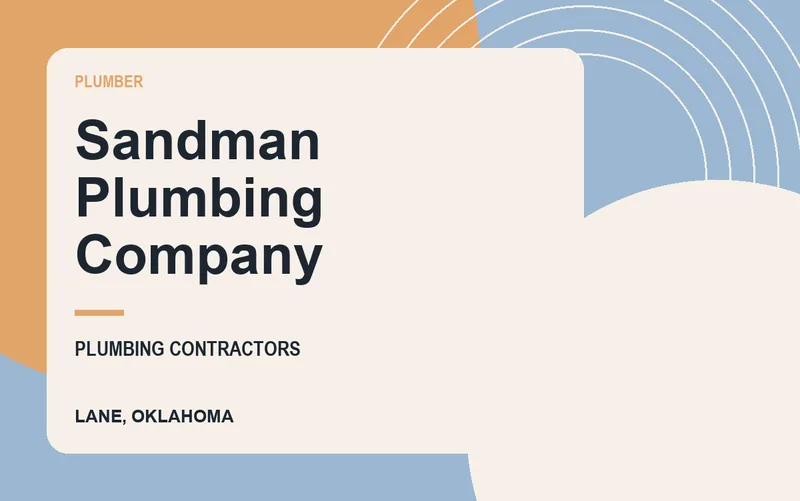 Sandman Plumbing Company in Lane, Oklahoma
